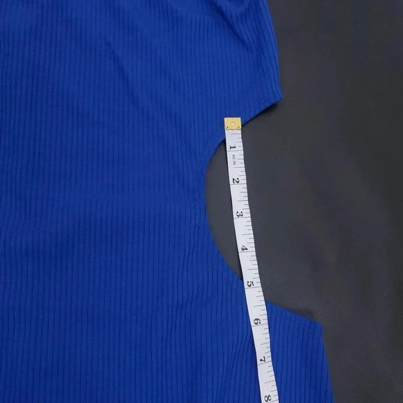 Reformation Dress Kensy Cutout Blue Stretch Knit Mini Size XL NWT - Picture 14 of 15